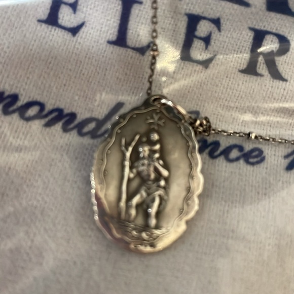 NEW St. Christopher Medal Sterling Silver Charm and Chain - Picture 3 of 4